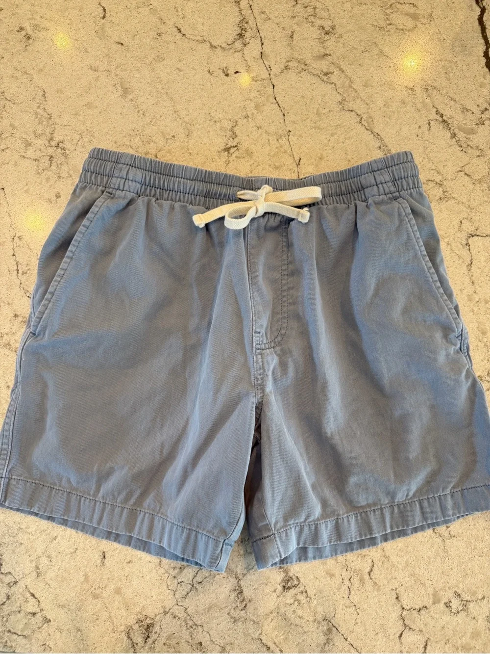 J.Crew Mens Blue Cotton Drawstring Pull On Shorts Small Casual Chino 6 Inseam